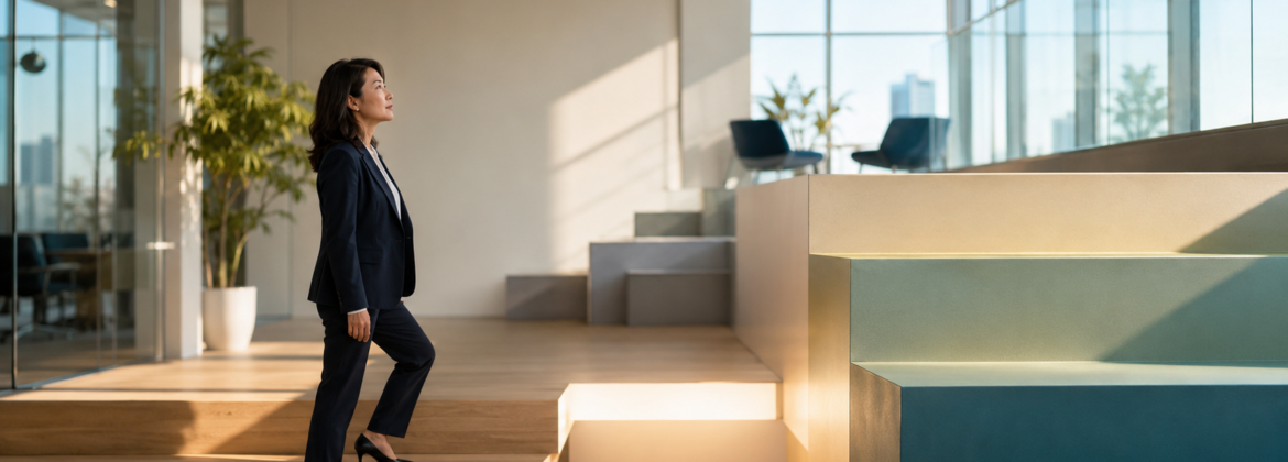 Aspirations in a modern office atrium