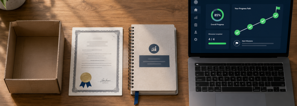 Calm workspace with productivity tools