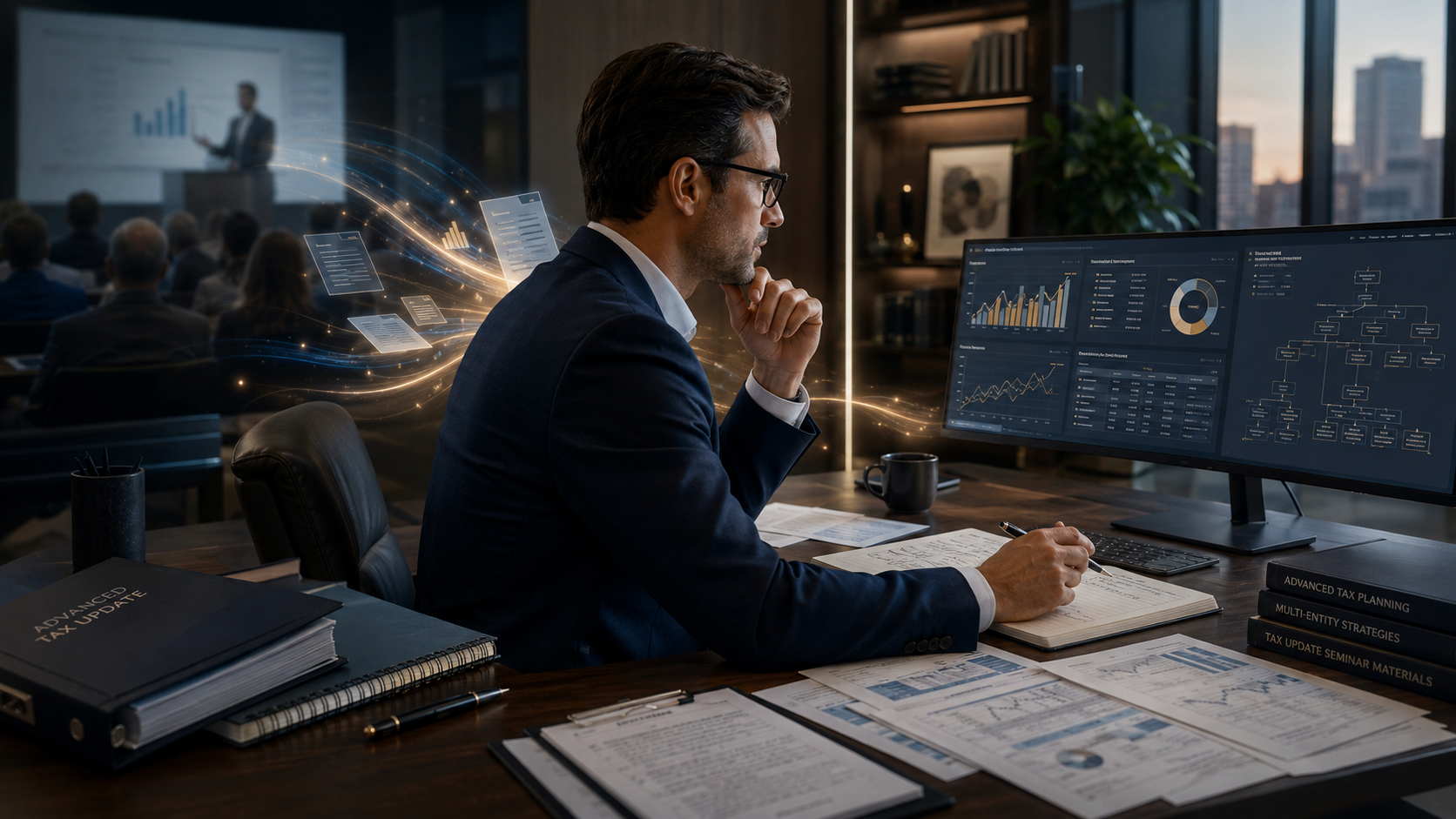 Focused in a modern office setting