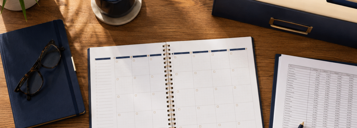 Organized workspace with planning essentials