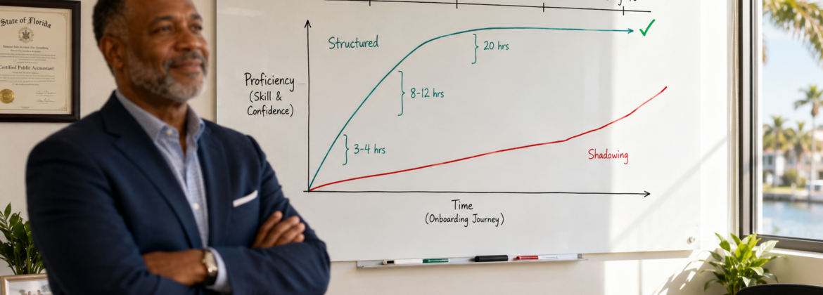 Professional office with whiteboard chart