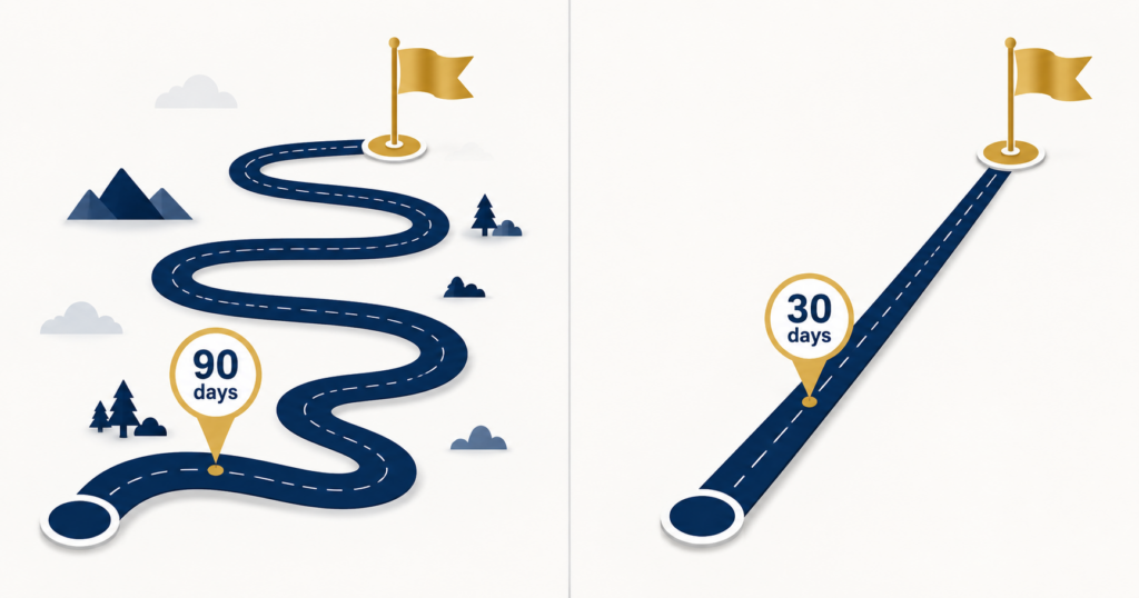 Winding vs. direct path to success