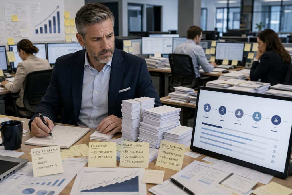 Accounting firm partner facing a growth ceiling because client demand exceeds staff capability.