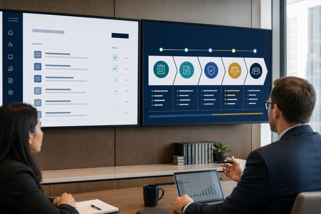 CPA firm comparing a course list with a role-based accounting staff development pathway.