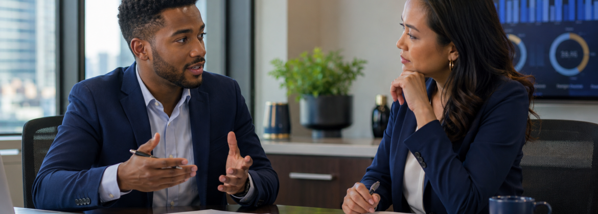 CPA firm manager coaching a staff accountant on priorities, professional judgment, feedback, development, and accountability.