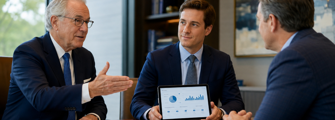 CPA practice transition meeting where client trust transfers from a retiring partner to a prepared successor.