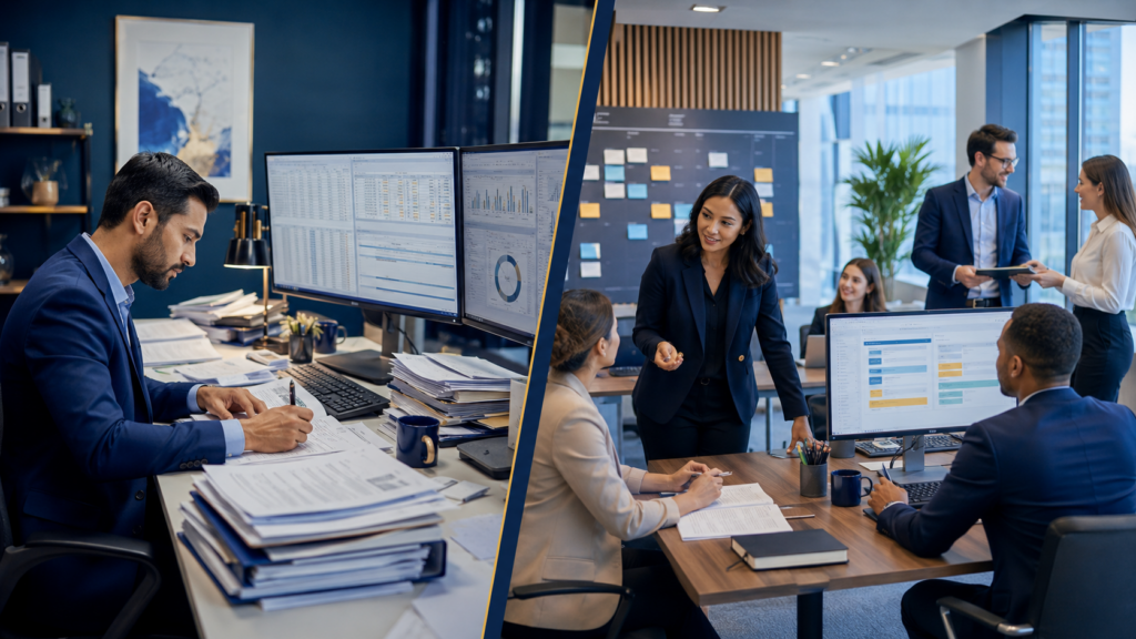 Comparison between individual technical accounting performance and effective people management in a CPA firm.
