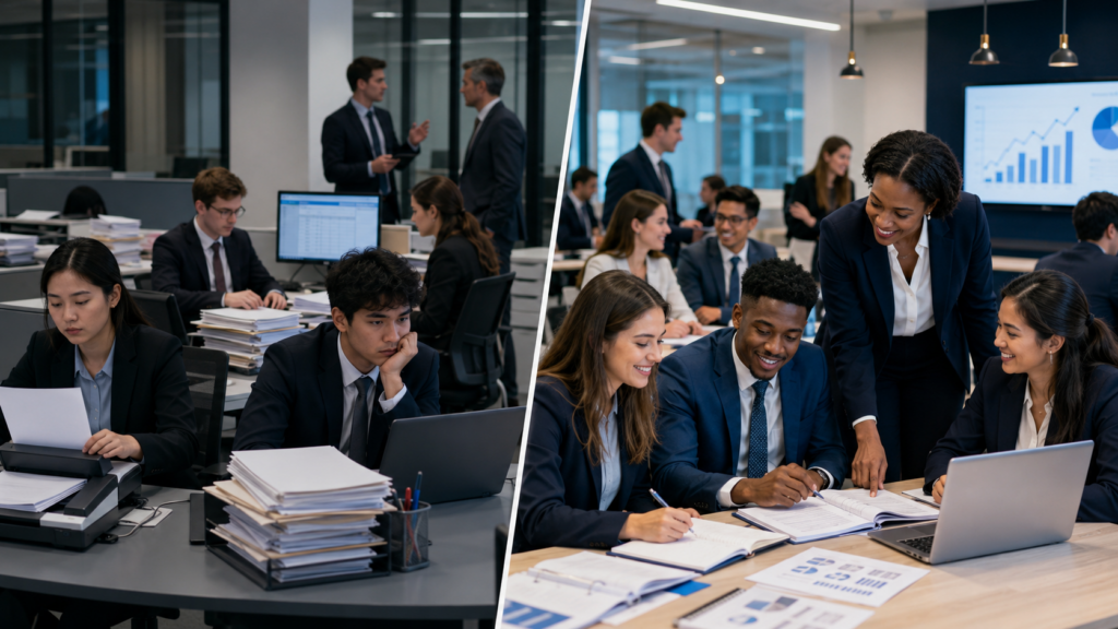 Comparison between using accounting interns as temporary help and developing them through a structured intern-to-hire talent pipeline.