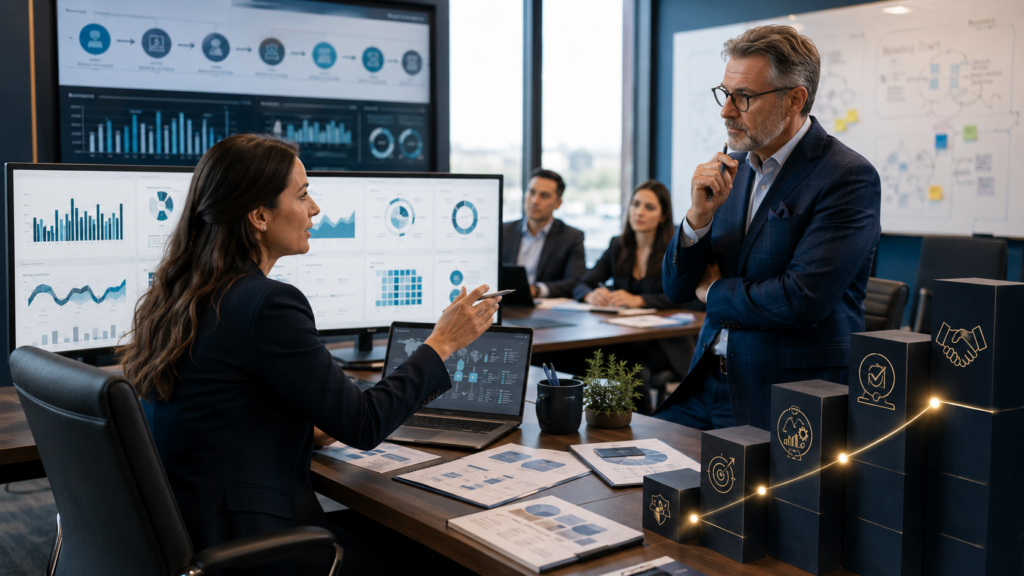 Accounting firm professional progressing from CAS reporting to fractional CFO forecasting, decision support, and strategic client leadership
