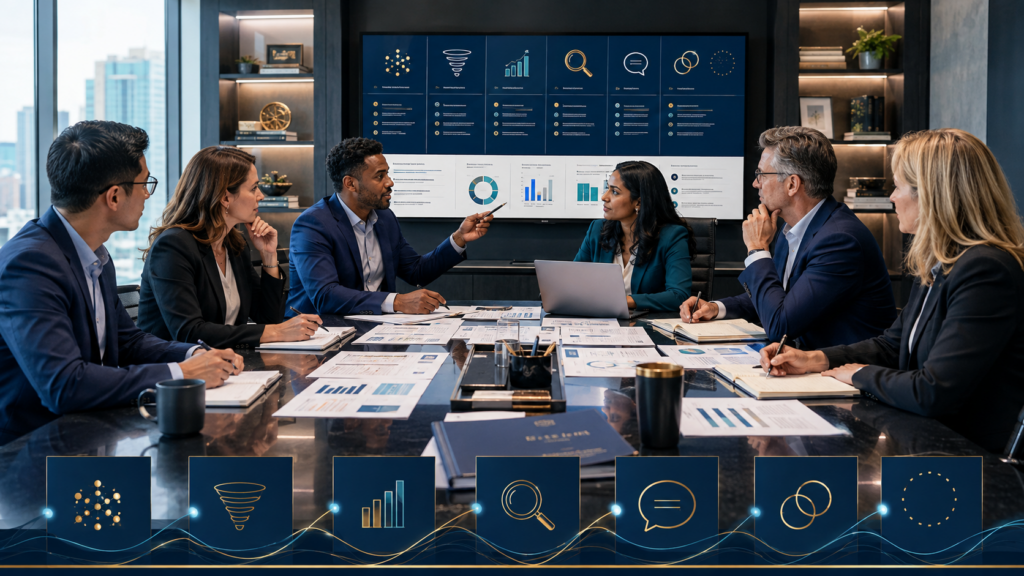 CPA firm team identifying business advisory opportunities from tax returns, monthly accounting, financial reports, and client questions