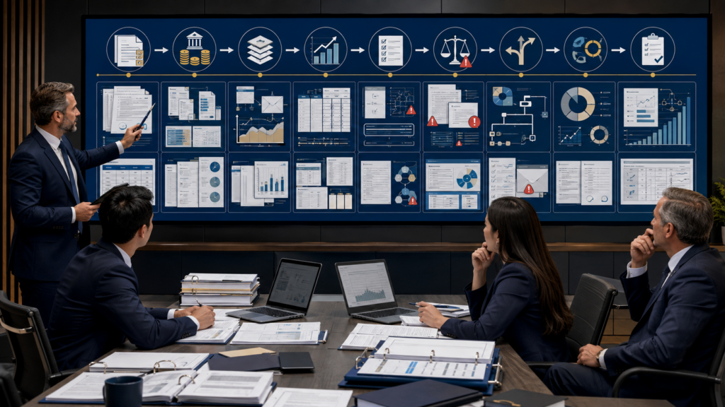 CPA manager training staff accountants to trace debt from loan agreements through principal, interest, issuance costs, effective-interest amortization, covenants, current classification, lender statements, modifications, and financial statement reconciliation