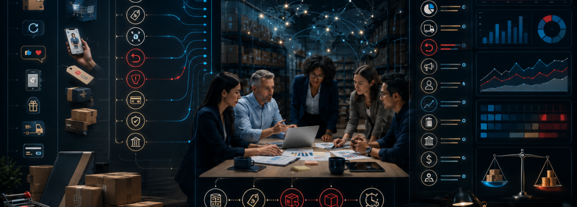 CPA firm staff analyzing ecommerce orders, revenue, marketplace settlements, inventory, returns, sales tax, fulfillment, advertising, margin, and cash flow