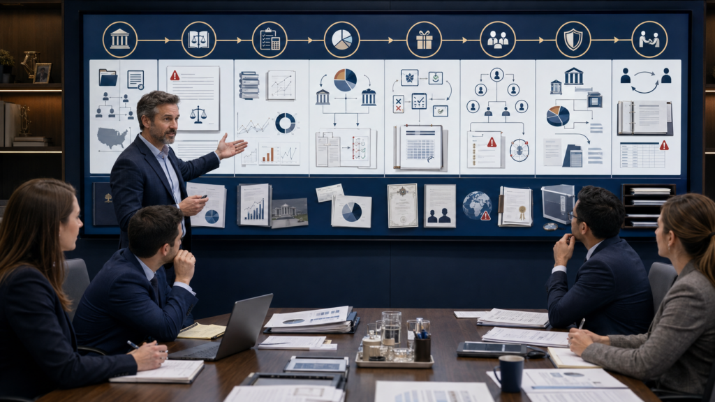 CPA tax manager training staff accountants to prepare review-ready Form 1041 fiduciary returns using the trust instrument, fiduciary accounting income, DNI, Schedule B, distributions, tax computation, and beneficiary Schedule K-1s