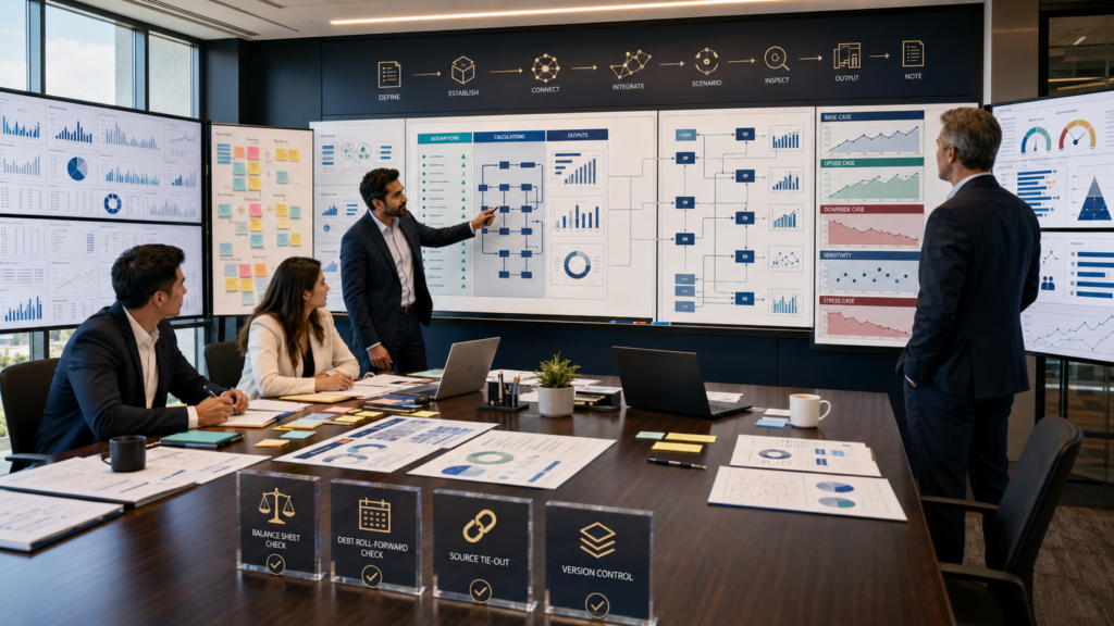 CPA manager training accountants to transform historical financial statements into driver-based forecasts, scenarios, cash flow projections, and decision models