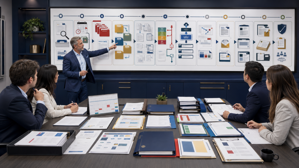 CPA manager training accounting staff to triage an IRS notice, protect response deadlines, reconcile the IRS position to the filed return, gather source evidence, prepare a documented response, submit it securely, and track final resolution