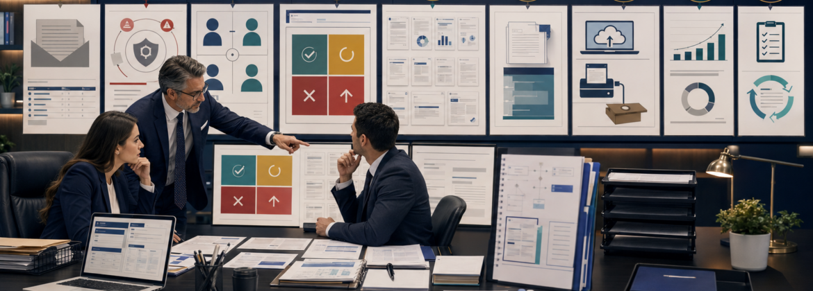 CPA accounting staff preparing a documented IRS tax notice response using deadline controls, authorization, tax return and transcript reconciliation, source evidence, response exhibits, secure submission proof, and final resolution tracking