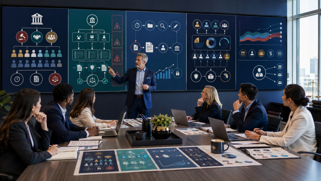 CPA manager training firm staff to connect client trust accounts, legal billing, WIP, accounts receivable, cash flow, attorney compensation, leverage, and law firm profitability