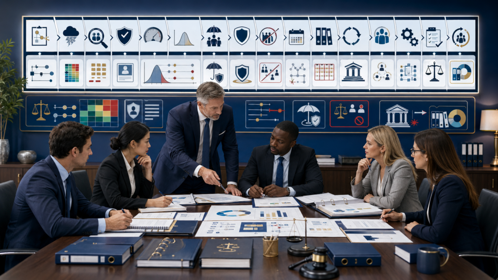 CPA manager training staff accountants to apply ASC 450 from scope and legal fact gathering through probable reasonably possible remote assessment, loss ranges, unasserted claims, insurance recoveries, gain contingencies, subsequent events, and disclosures