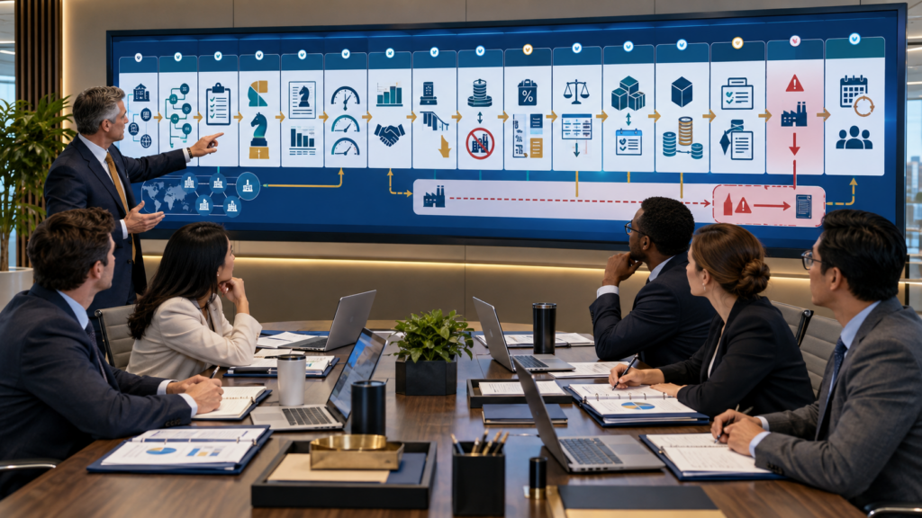 CPA manager training staff accountants to apply ASC 205-20 from component identification and held-for-sale status through strategic-shift analysis, major-effect testing, discontinued-operations presentation, prior-period recasting, and disclosure