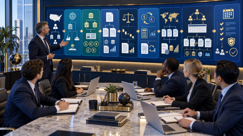 CPA tax manager training staff accountants to prepare Form 8858 for foreign disregarded entities and foreign branches from filer category and ownership through schedules C, C-1, F, G, H, I, J, M, section 987, and review controls